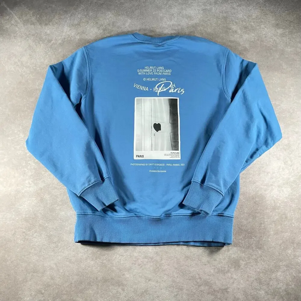 Helmut Lang Men's Paris Postcard Terry Medium Sweatshirt - Picture 2 of 9